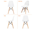 Giantex 2PCS DSW Dining Chair PP Lounge Mesh Chair w/Wood Legs Modern Dining Chair Home Office White