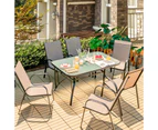 Costway 7PCS Patio Furniture Set Outdoor Dining Table Chairs Coffee Table Set Bistro Garden Backyard