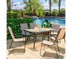 Costway 7PCS Patio Furniture Set Outdoor Dining Table Chairs Coffee Table Set Bistro Garden Backyard