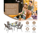 Costway 7PCS Patio Furniture Set Outdoor Dining Table Chairs Coffee Table Set Bistro Garden Backyard