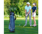 Costway Golf Stand Cart Bag Golf Travel Bag w/4 Way Divider Carry Organizer Pockets Storage Blue