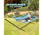 Costway Patio Haning Hammock Outdoor Swing Bed Backyard Garden Travel Blue(No Stand)