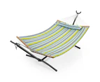 Costway Patio Haning Hammock Outdoor Swing Bed Backyard Garden Travel Yellow (No Stand)