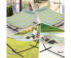 Costway Patio Haning Hammock Outdoor Swing Bed Backyard Garden Travel Yellow (No Stand)