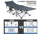 Costway Folding Camping Cot Outdoor Sleeping Bed W/Removable Mattress&Pillow, Travel Office Home Blue
