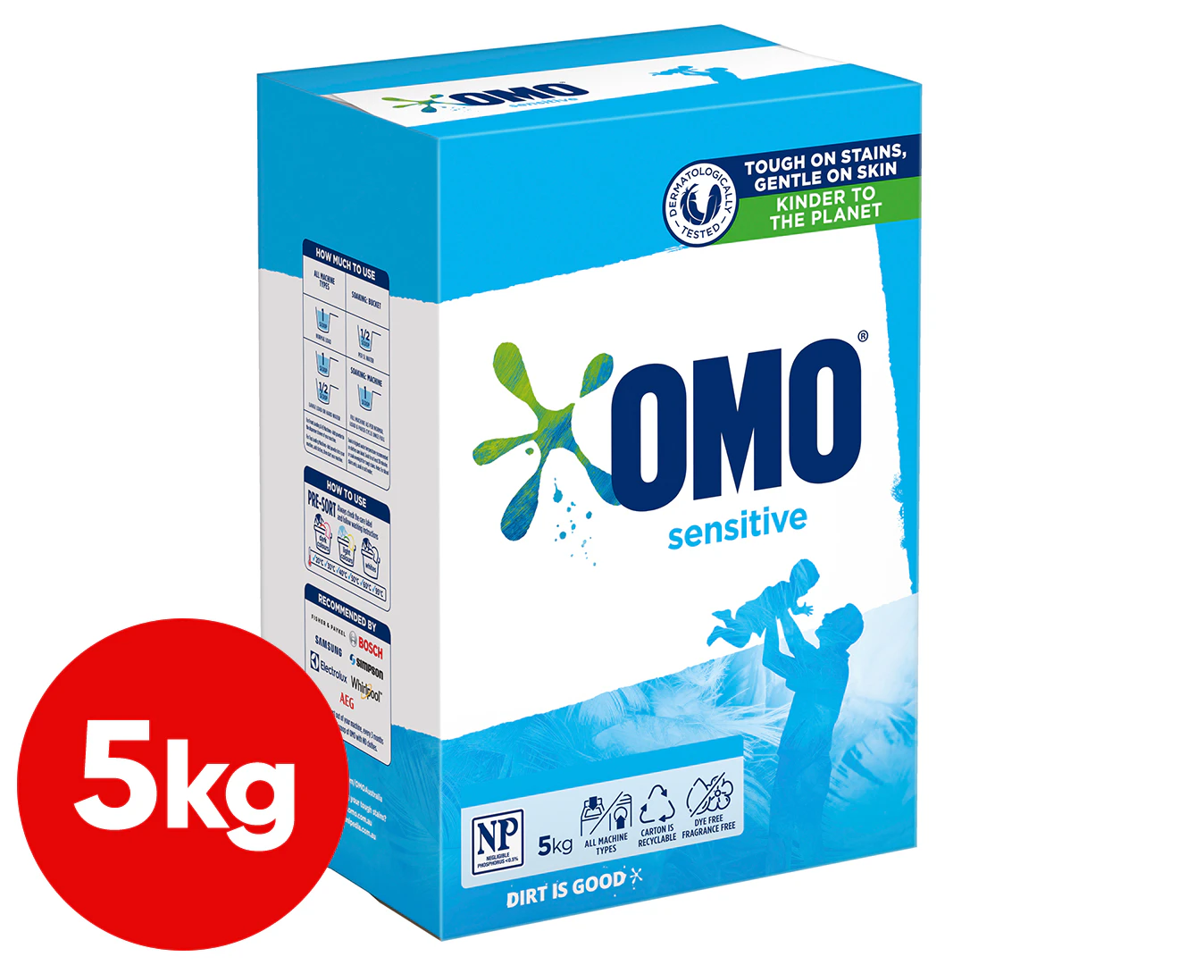 OMO Sensitive Laundry Powder Front/Top Loader 5kg