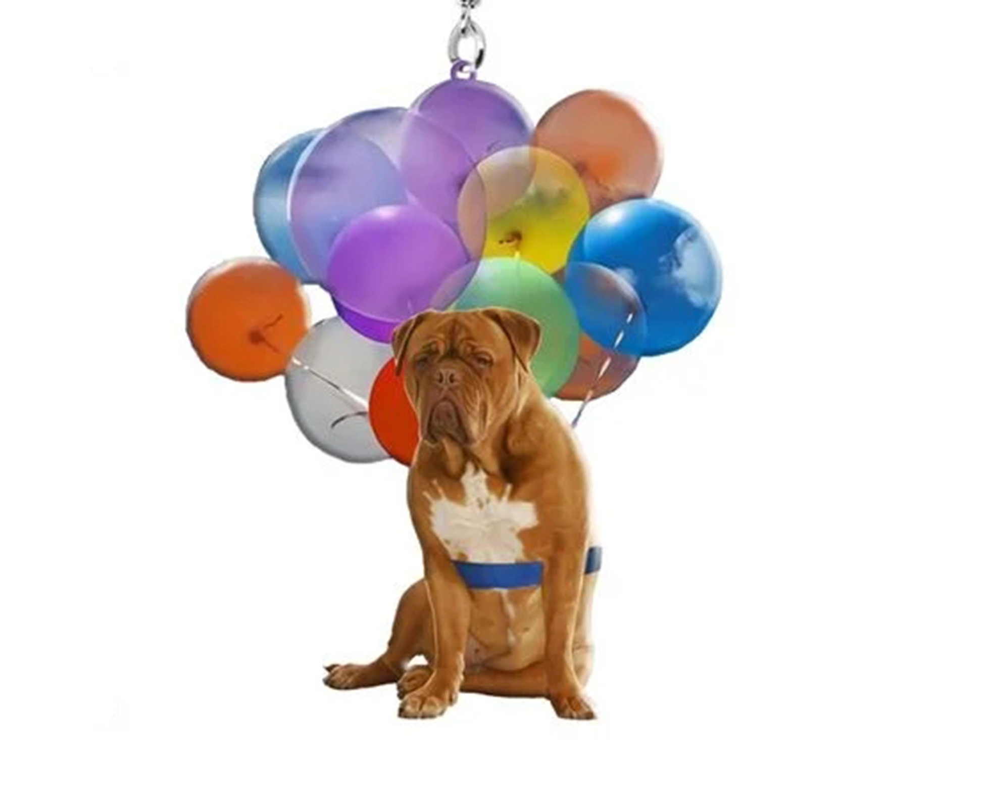 Dog And Balloon Car Hanging Ornament Car Cute Dog Hanging Ornament With Bubbles-Hanging Ornament Decors 2D Effect Car Interior Rearview Mirror Hanging Decor A 