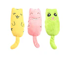 3 Pieces Cat Toys Interactive Soft Plush Catnip Toys Cat Chew Toy Cartoon Expression Cat Pillow Toys for Cat Kitten Teeth Cleaning Playing