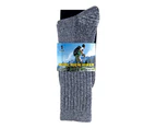 2 pack mens breathable cushioned thermal wool hiking walking socks - Blue