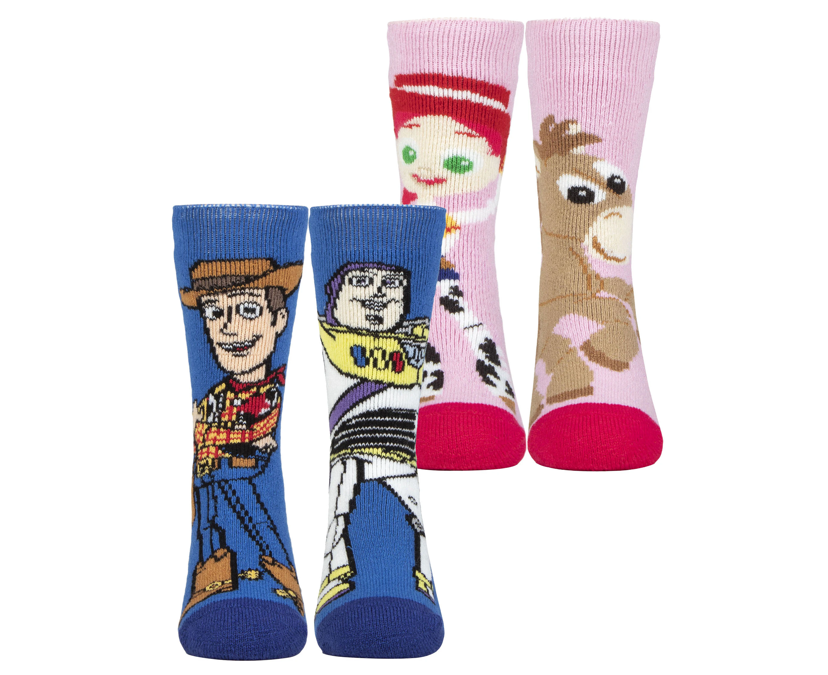 2 Pair Multipack Kids Toy Story Socks | Heat Holders | Novelty Thermal Warm Funny Woody Disney Socks for Boys - Toy Story