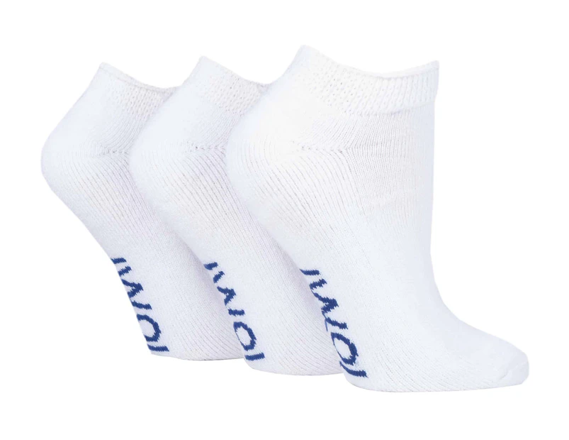 3 Pairs Cushioned Trainer Diabetic Socks for Swollen Feet and Ankles - White