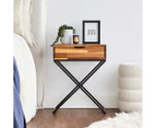 Cooper & Co. 60cm Acacia 1-Drawer Side Table - Natural/Black