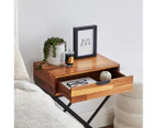 Cooper & Co. 60cm Acacia 1-Drawer Side Table - Natural/Black