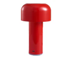 Desk Lamp USB Rechargeable Stepless Dimming Touch Control LED Mushroom Lamp Bedroom Night Light Desktop Decoration Gift for Bar-Red