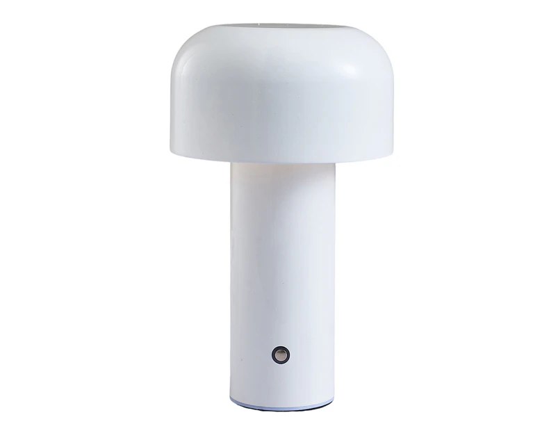 Desk Lamp USB Rechargeable Stepless Dimming Touch Control LED Mushroom Lamp Bedroom Night Light Desktop Decoration Gift for Bar-White