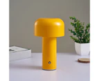 Desk Lamp USB Rechargeable Stepless Dimming Touch Control LED Mushroom Lamp Bedroom Night Light Desktop Decoration Gift for Bar-Yellow
