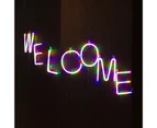 LED Four-color English Alphabet Neon Lights Birthday Party Christmas Decoration-F