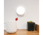 Wall Mount Body Induction Round White LED Night Light for Home-White Light