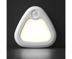 Triangle Smart Motion Sensor Battery Powered Closet Cabinet Hallway Night Light-Cool White