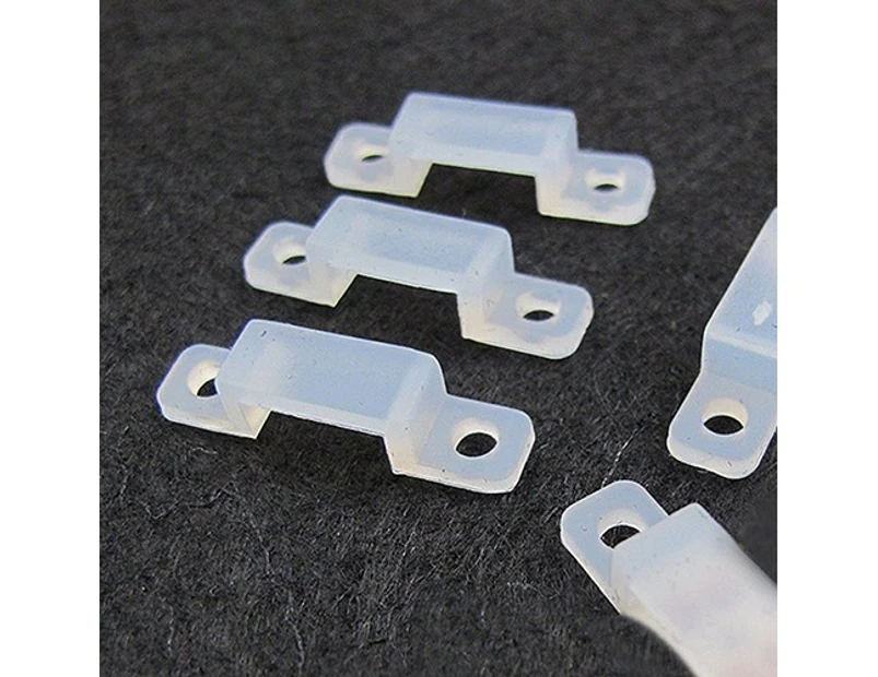 10 Pcs Silicone Clips 10mm for Fix 5050 5630 RGB Single Color LED Strip Light