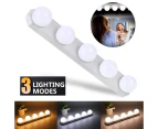 USB Powered Vanity Mirror Mount 5 LED Makeup Fill Light Bulb with Suction Cup