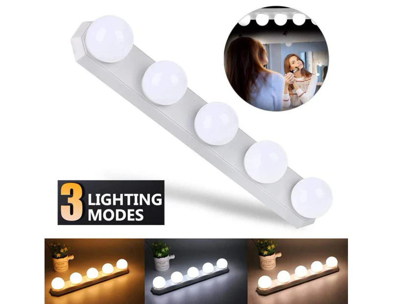 USB Powered Vanity Mirror Mount 5 LED Makeup Fill Light Bulb with Suction Cup