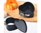 4Inch Heart Shape Baking Tray Removable Bottom Stainless Steel Toast Loaf Baking Mold Cooking Gadget-Black