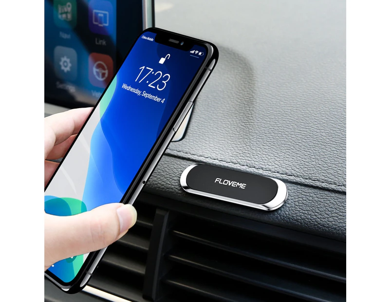 Floveme Universal Adhesive Magnetic Car Dashboard Mobile Phone Stand Holder-Black