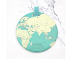 Bag Pendant Eye-catching Decorative Portable Fashionable World Map Baggage Boarding Tag for School-Green