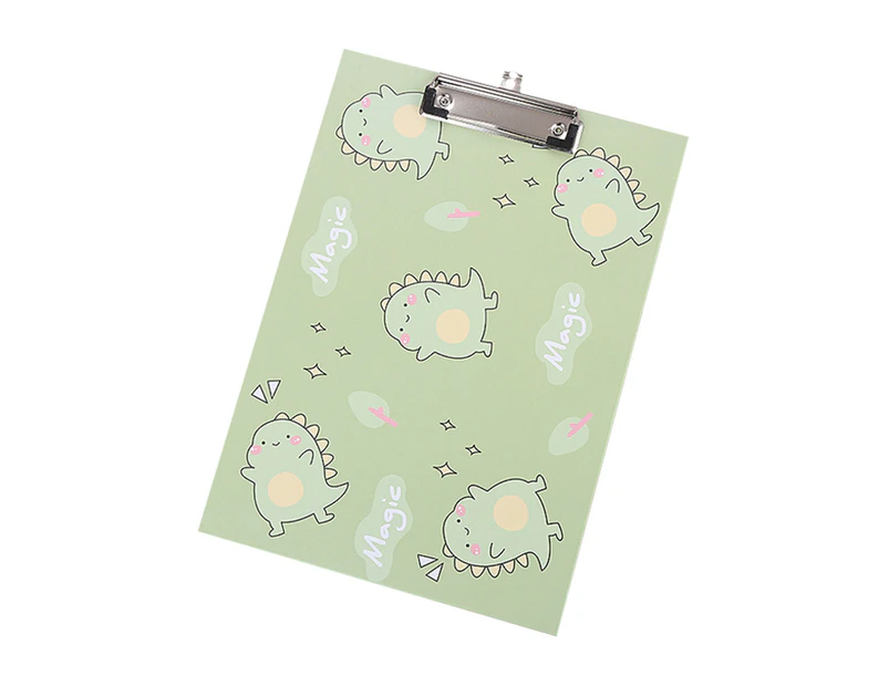 Writing Board with Hanging Hole Cartoon Design Portable Smooth Creative Space-saving Indeformable Student Papers Word Board File Folder Daily Use-Green