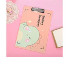 Writing Board with Hanging Hole Cartoon Design Portable Smooth Creative Space-saving Indeformable Student Papers Word Board File Folder Daily Use-Orange