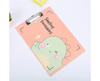 Writing Board with Hanging Hole Cartoon Design Portable Smooth Creative Space-saving Indeformable Student Papers Word Board File Folder Daily Use-Orange
