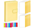 1 Set Budget Book Loose Leaf Waterproof PVC Cash Envelope Binder Planner for Home-Yellow