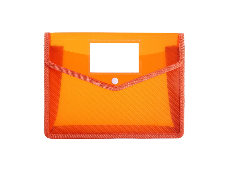 More Thicken Snap Fastener File Bag PP Practical Waterproof Document Pouch for Home-Orange