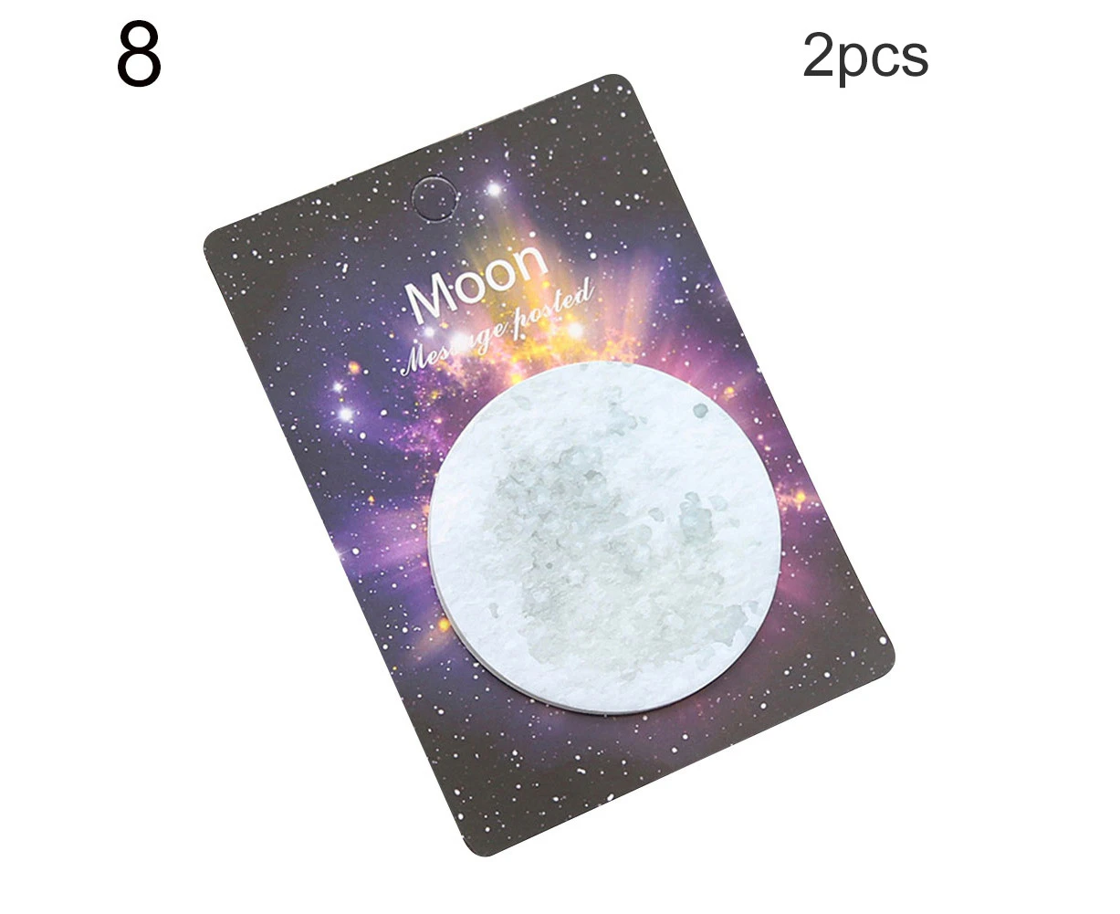 2Pcs Earth Moon Planet Self Adhesive Memo Pad Notepad Sticky Note Stationery-8#