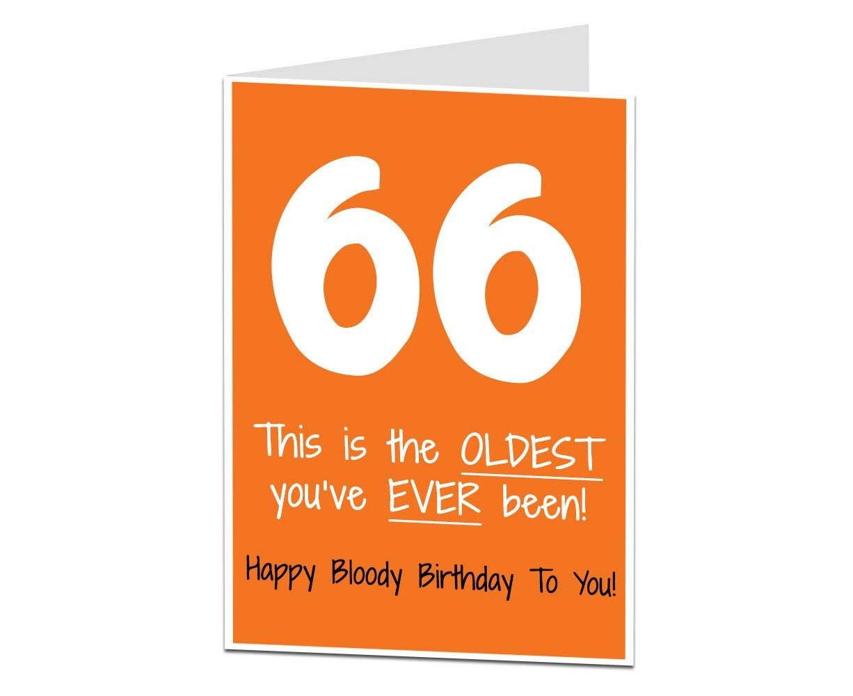 (66th) - Happy 66th Birthday Card Funny Humorous Design Other Ages ...