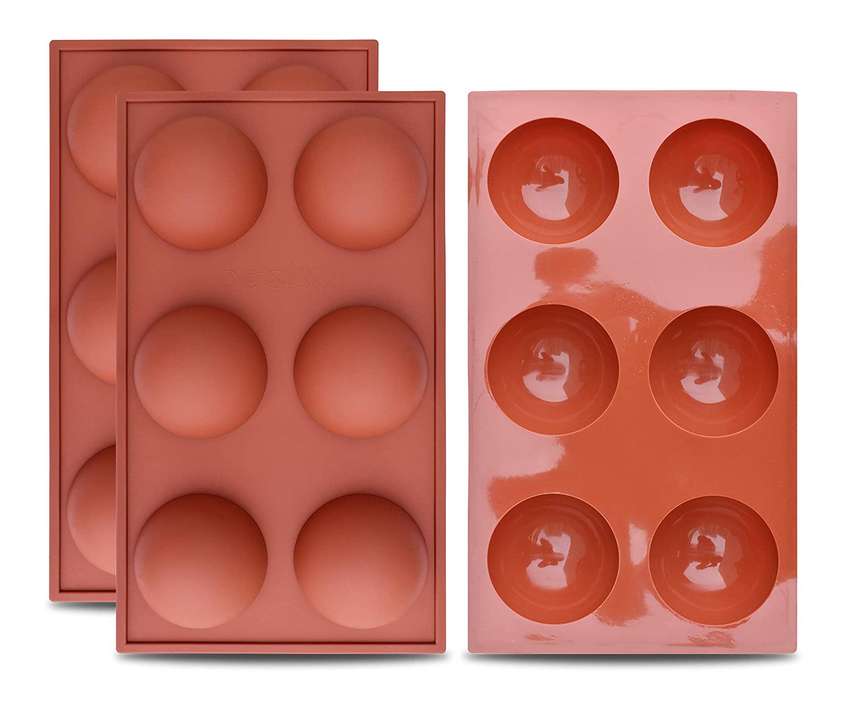 Dome Mousse Silicone Chocolate Molds,3 Packs Baking Molds for Making Chocolate Jelly 6 Cups, 15 Cups and 24 Cups Cake Semi Sphere Silicone Mold 