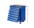 Giantz Tool Chest and Trolley Box Cabinet 7 Drawers Cart Garage Storage Blue
