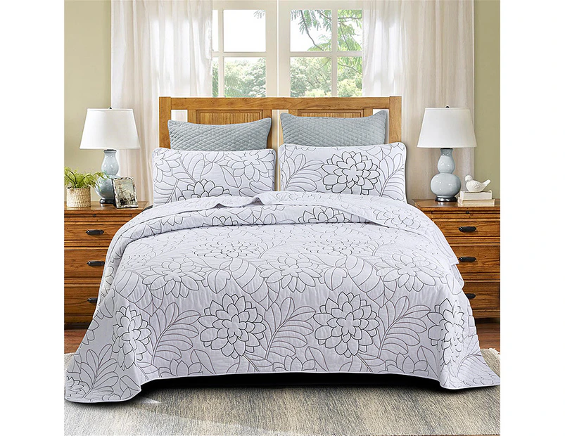 Bedspread King Size Lightweight Coverlet Printed Quilt Set Soft All Season Bedding with 2 Pillow Shams ( king ,98" x 106")