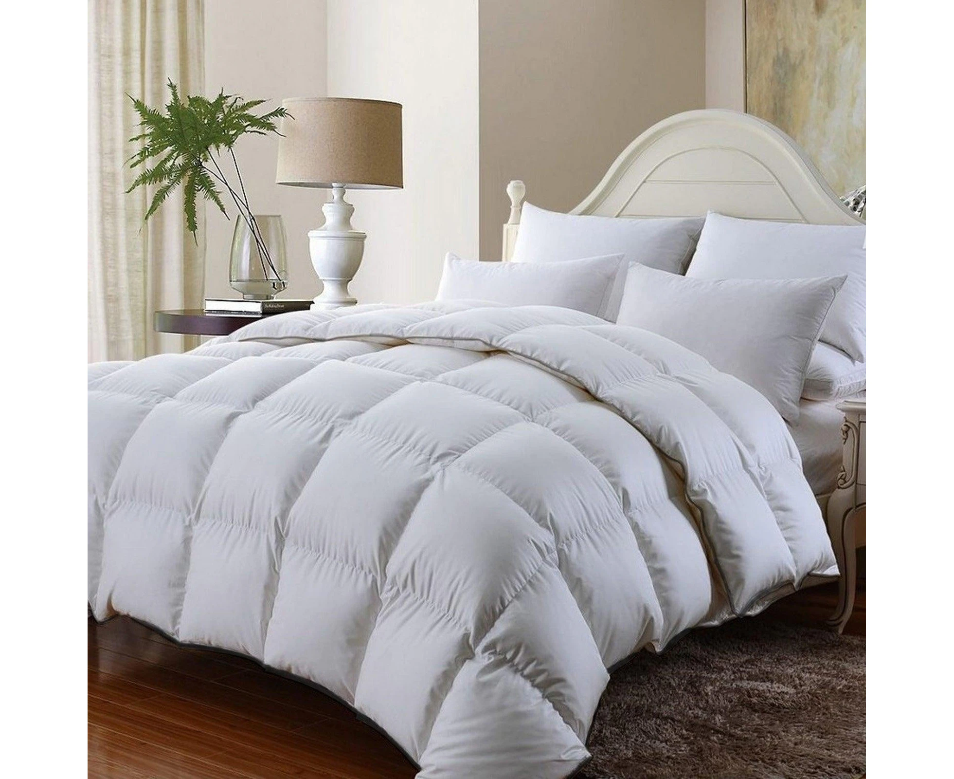 Royal Comfort 350GSM Luxury Soft Bamboo All-Seasons Quilt Duvet Doona All Sizes King White