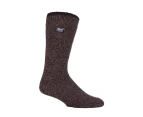 Mens Winter Merino Wool Thermal Socks with Reinforced Heel and Toe - Brown