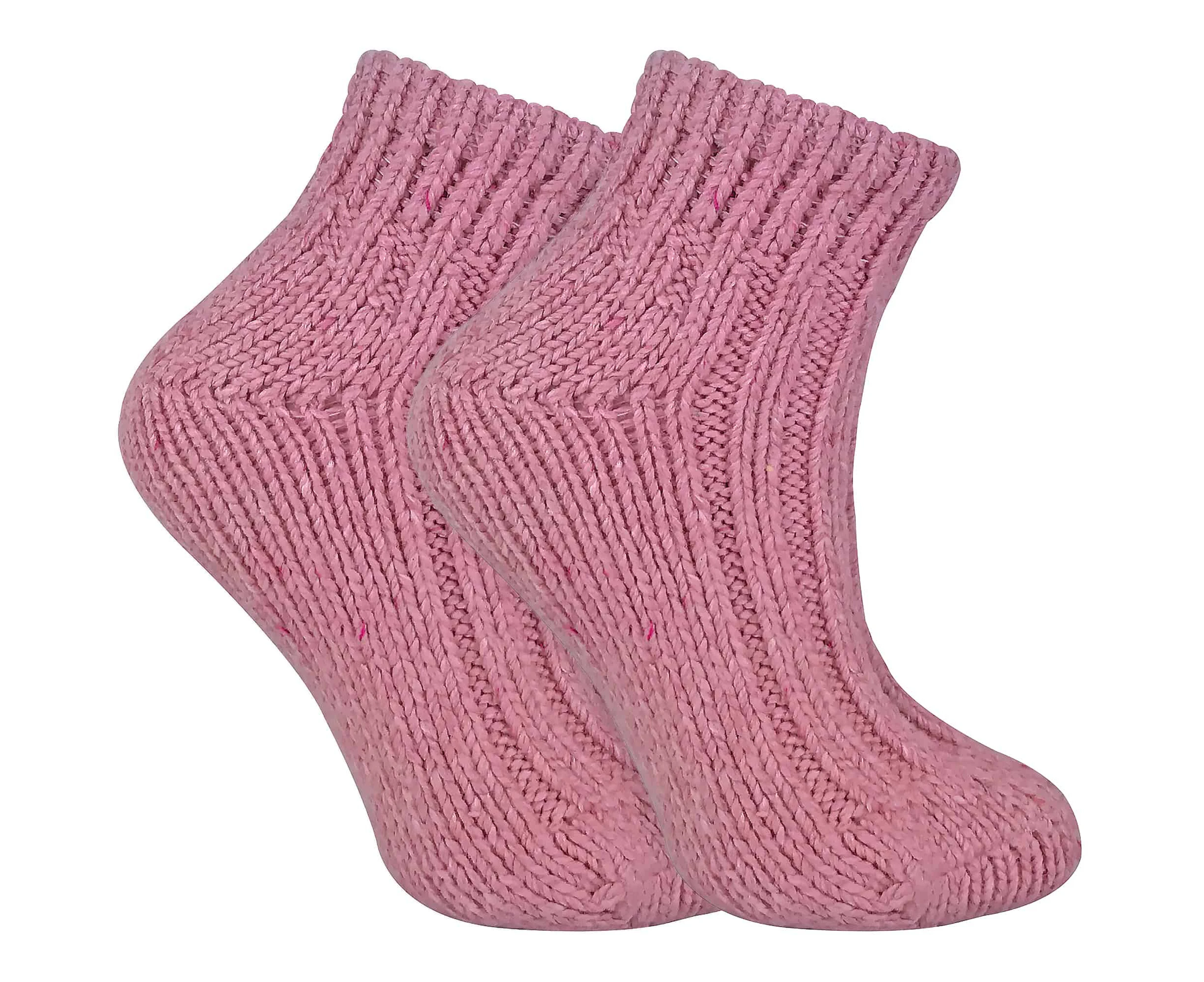 Sock Snob - Ladies / Womens Thermal Low Cut Wool Non Slip Ankle Slipper  Socks - Pink