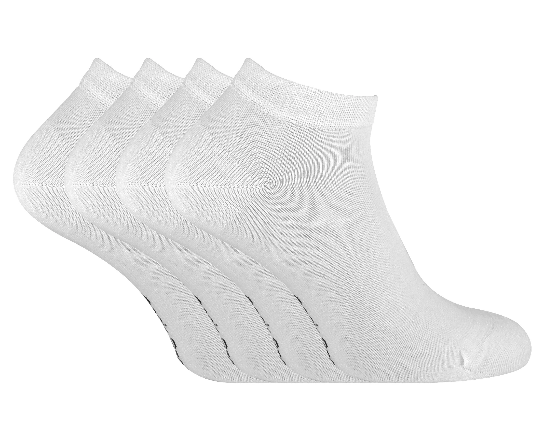 SOCK SNOB - 4 Pairs Bamboo Low Cut Ankle Trainer Socks for Men & Women - White