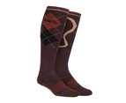 Mens Extra Long Knee High Wool Blend Thermal Boot Socks for Wellies - SBGMS008BRN