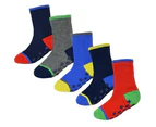 Non-Slip Baby Boy Socks | 10 Pair Pack | Sock Snob | Soft Cotton Socks with Star Grippers - Style 2