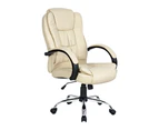 Artiss Office Chair Gaming Computer Chairs Executive PU Leather Seat Beige