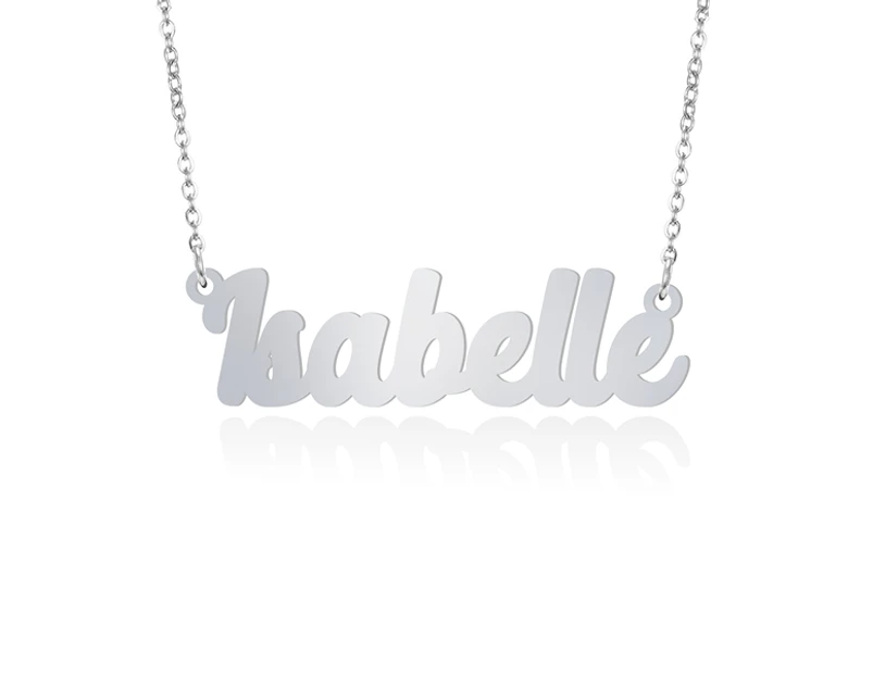 White gold deals personalized necklace