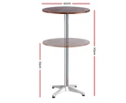 Outdoor Bar Table Furniture Wooden Cafe Table Aluminium Adjustable Round Gardeon