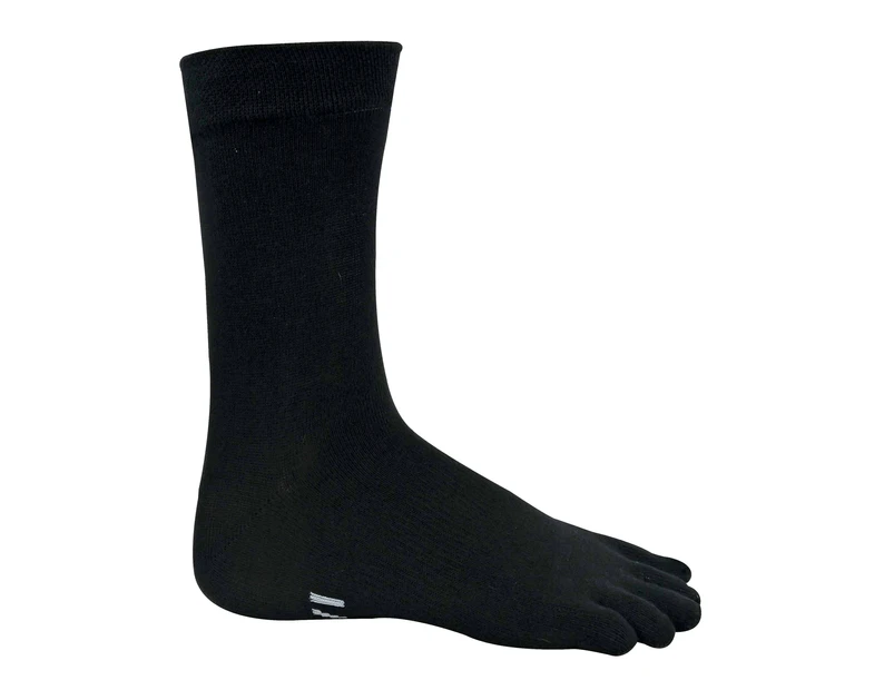 IOMI - Mens & Ladies Lightweight Cotton Toe Socks for Athletes Foot - Black