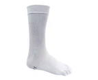 IOMI - Mens & Ladies Lightweight Cotton Toe Socks for Athletes Foot - White